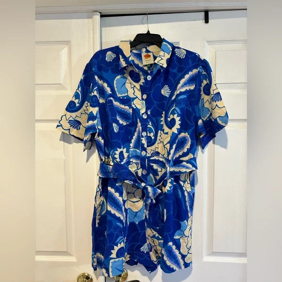 FARM Rio Blue Tropical Groove Romper - Picture 3 of 5